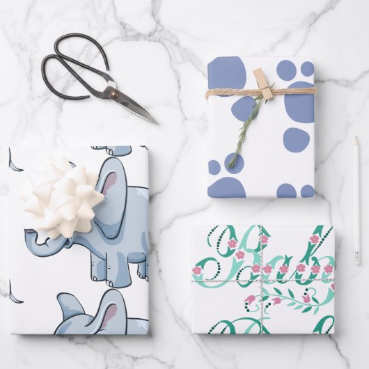 Baby shower gift wrapping paper sheet ラッピングペーパーシート (正面)