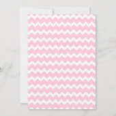 Baby shower girl invitation pink chevron and grey 招待状 (裏面)