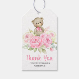Baby Shower Girl Pink Bear ギフトタグ