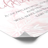 Baby Shower Girl Pink Snowflake Address  ポスター (角)