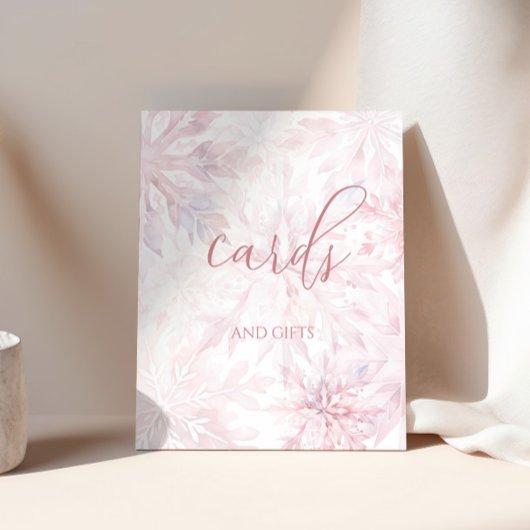 Baby Shower Girl Pink Snowflake Cards and Gifts  ポスター