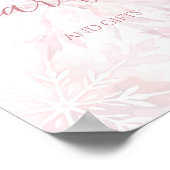Baby Shower Girl Pink Snowflake Cards and Gifts  ポスター (角)