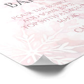 Baby Shower Girl Pink Snowflake Mom-osa Bar ポスター (角)