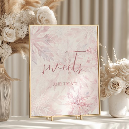 Baby Shower Girl Pink Snowflake Sweets and Treats  ポスター