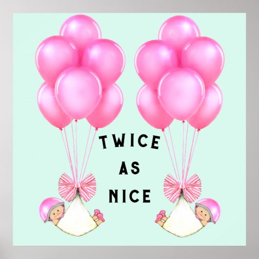 Baby Shower Girl Twins ポスター (正面)