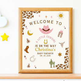 Baby shower girl with Cowgirl theme ポスター
