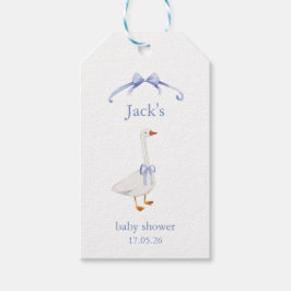 Baby shower goose blue ギフトタグ