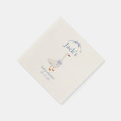 Baby shower goose blue スタンダードカクテルナプキン (角)