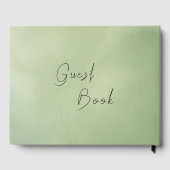 Baby Shower Green Watercolor Background Oh Baby ゲストブック (裏面)