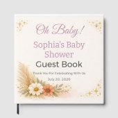 Baby Shower Guest Book | Elegant Keepsake ゲストブック (正面)