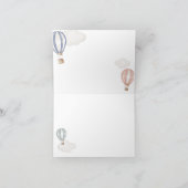 Baby Shower Hot Air Balloons Gender Neutral サンキューカード (内部)