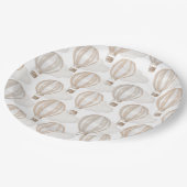 Baby Shower Hot Air Balloons Gender Neutral ペーパープレート (アングル)