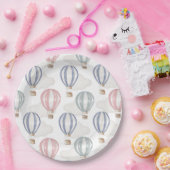 Baby Shower Hot Air Balloons Gender Neutral ペーパープレート (パーティー)