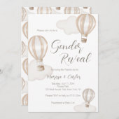 Baby Shower Hot Air Balloons Gender Neutral 招待状 (正面/裏面)