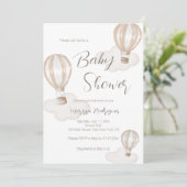 Baby Shower Hot Air Balloons Gender Neutral 招待状 (スタンド正面)
