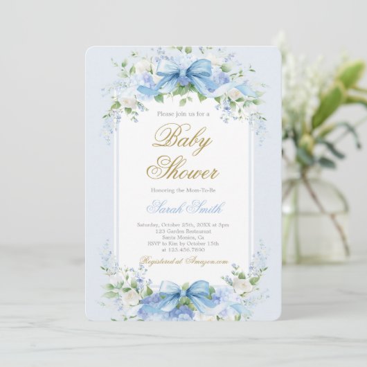 Baby Shower Hydrangea Invitation 招待状 (スタンド正面)