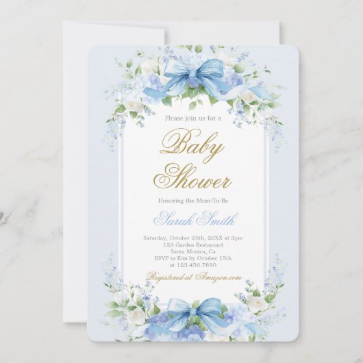 Baby Shower Hydrangea Invitation 招待状 (正面)