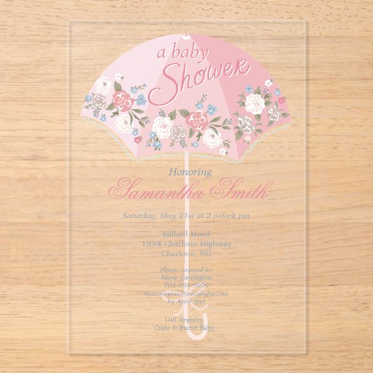 Baby Shower Invitation アクリル招待状 (正面)