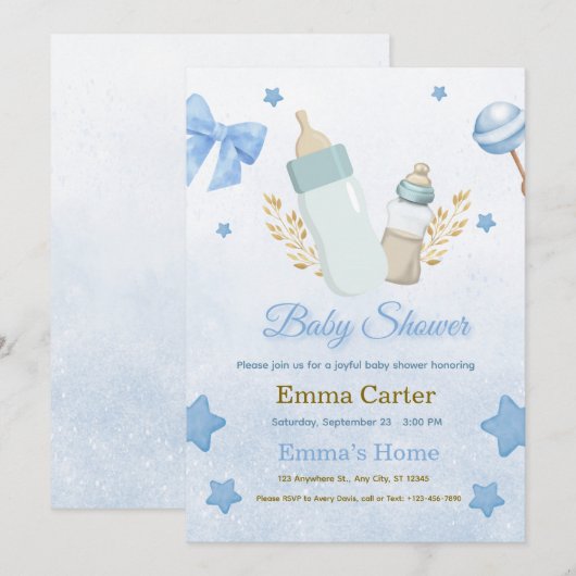 Baby Shower Invitation シーズンカード (正面/裏面)