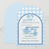 Baby Shower Invitation | ブルーストークカスタマイズ可能B 招待状 (正面/裏面)