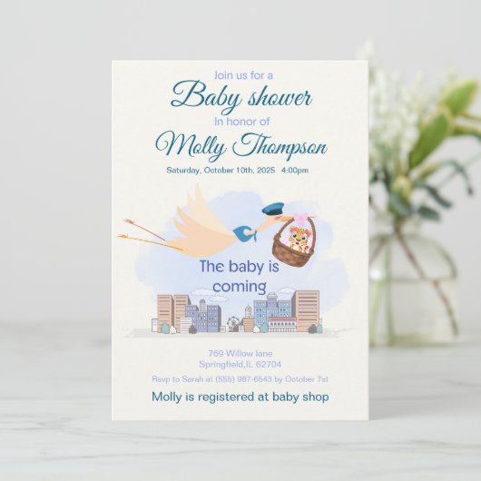 Baby shower invitation  招待状 (スタンド正面)