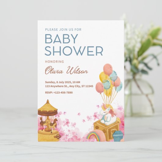 Baby Shower Invitation 招待状 (スタンド正面)