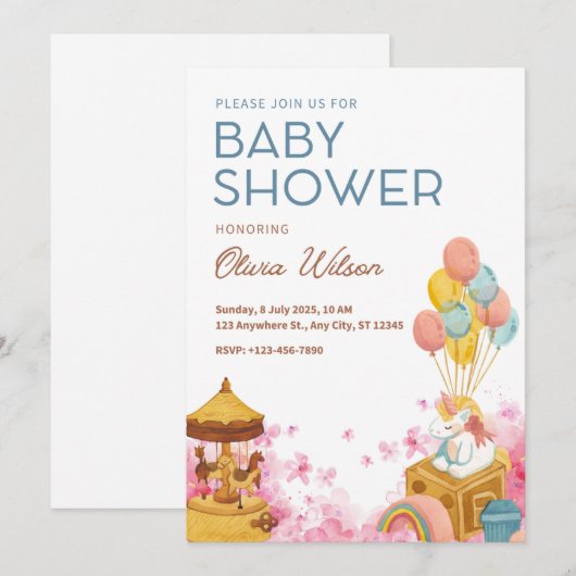 Baby Shower Invitation 招待状 (正面/裏面)