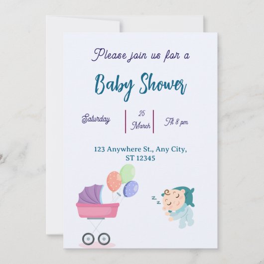 Baby Shower Invitation 招待状 (正面)
