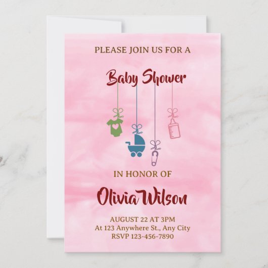 baby shower invitation 招待状 (正面)