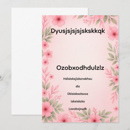 Baby shower invitation  招待状 (正面/裏面)