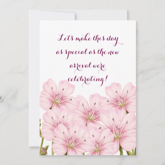 Baby Shower Invitation 招待状 (裏面)