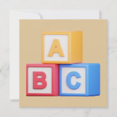 Baby Shower Invitation- Alphabet Blocks 招待状 (正面)