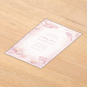 baby shower invitation baby shower girl pink baby  アクリル招待状 (レイダウン)