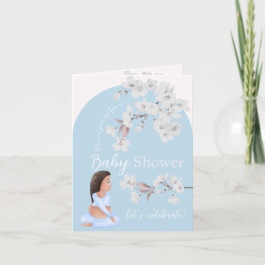 Baby shower invitation boy, Yoga Mom To Be 招待状 (正面)