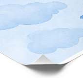 Baby Shower Invitation Bundle of Joy Blue Floral ポスター (コーナー)