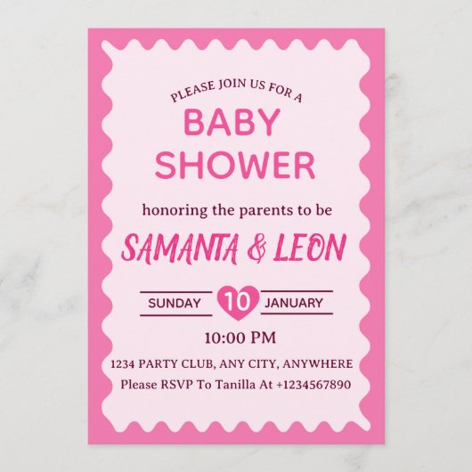 Baby Shower Invitation Card 招待状 (正面)