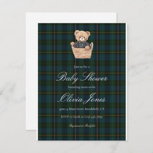 Baby Shower Invitation Card 案内状 (正面/裏面)