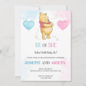 Baby shower Invitation card featuring a bear 招待状 (正面)