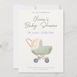 Baby Shower Invitation Cute Bear Theme 招待状