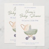 Baby Shower Invitation Cute Bear Theme 招待状 (正面/裏面)