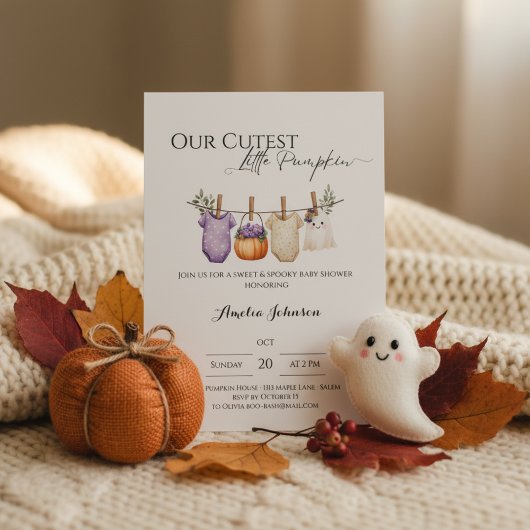 Baby Shower Invitation • Cutest Little Pumpkin 招待状