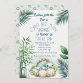 Baby Shower Invitation Dinosaur Dino Mite Party 招待状 (正面/裏面)