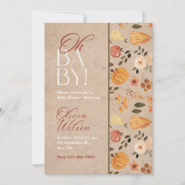 Baby Shower Invitation Fall Aesthetic 招待状