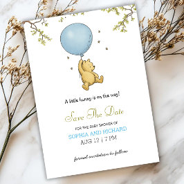 Baby shower invitation featuring a cute bear 招待状