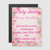 Baby shower invitation for girl  マグネット招待状 (正面/裏面)