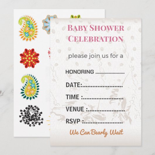 Baby Shower Invitation Gender Reveal | Modern 招待状 (正面/裏面)