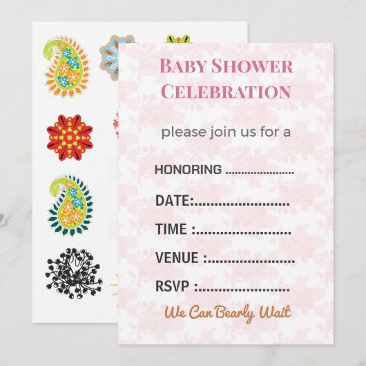 Baby Shower Invitation Gender Reveal | Modern 招待状 (正面/裏面)