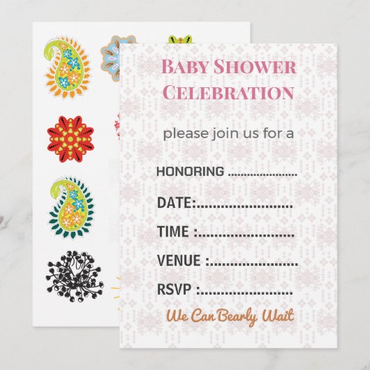 Baby Shower Invitation Gender Reveal | Modern 招待状 (正面/裏面)