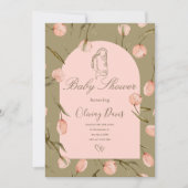 Baby Shower Invitation in Calming Nature Colors  (正面)