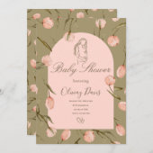 Baby Shower Invitation in Calming Nature Colors (正面/裏面)